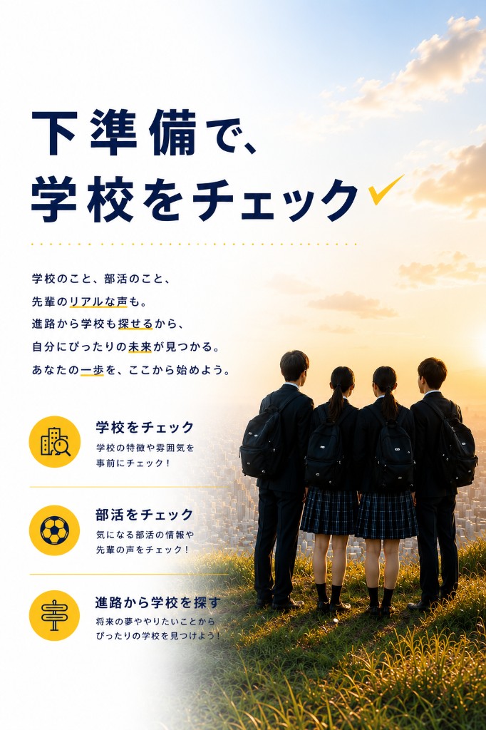下準備で学校をチェック — オープンキャンパス前に学校・部活・進路を調べる